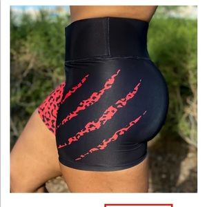 NEW Fight or Quit RED LEOPARD BOOTY SHORTS